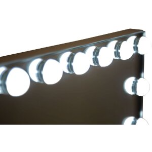 Mauro Ferretti Stolové zrkadlo Hollywood LED biela 55x14x43 cm s trojfarebným LED osvetlením
