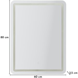 Mauro Ferretti nástenné zrkadlo LED SIMPLE 60x80cm strieborné