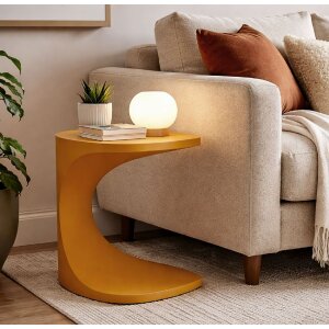 Mauro Ferretti Beistelltisch Ibiza Senf 42x42x52 cm Kunststoff