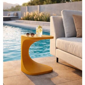 Mauro Ferretti Beistelltisch Ibiza Senf 42x42x52 cm Kunststoff