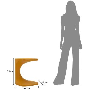 Mauro Ferretti Beistelltisch Ibiza Senf 42x42x52 cm Kunststoff