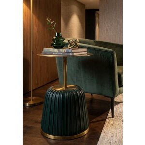 Mauro Ferretti Beistelltisch Egle Grün Gold Ø40x55 cm Metall PU