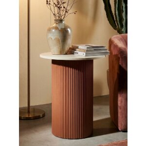 Mauro Ferretti Beistelltisch Frankfurt Marble 35x37x53 cm Rot Weiß