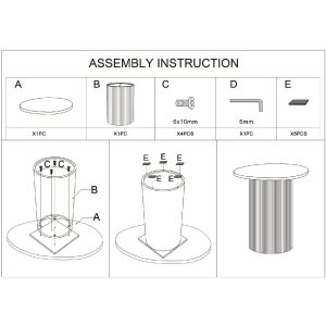 Mauro Ferretti Beistelltisch Frankfurt Marble 35x37x53 cm Rot Weiß