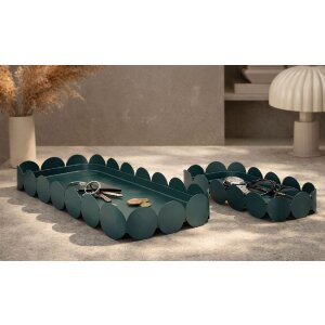 Mauro Ferretti Tablett Set Saturno Ottanio rechteckig Metall