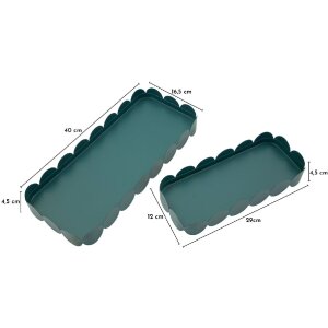 Mauro Ferretti Set servírovacích misí Saturno Ottanio, 2 kusy, kov, petrol