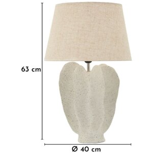 Mauro Ferretti Stolná lampa Ester Ø40x63 cm, ivory, polyrezin, kov, textil