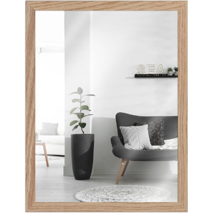 MendeFrames Stenový zrkadlový panel H960 dub 70x70 cm drevený profil