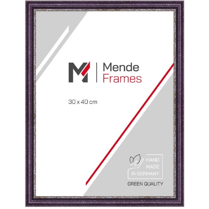 MendeFrames 810 drevený fotorámik v fialovej farbe s strieborným rámom, masívne drevo 2,2 cm