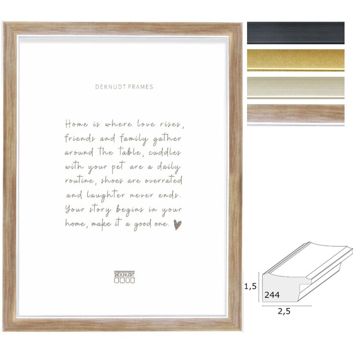 Deknudt S244 fotorámik z polystyrénu v drevenom dizajne s jasným skлом