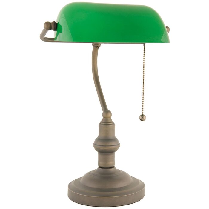 Kancelárska stolová lampa zelené sklo Ø 27x40 cm