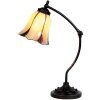 LumiLamp 5LL-5130 Tiffany stolová lampa Ø 15x46 cm Béžová sklenená stolová lampa