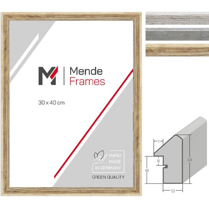 MendeFrames drevený rám H790 Strandový dům – biely, sivý, hnedý, 10x10-70x100