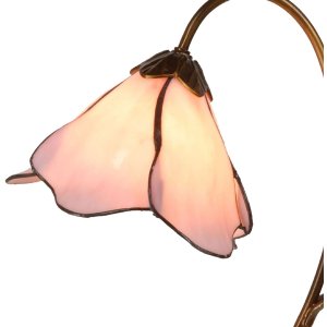 LumiLamp 5LL-5327 Tiffany stolová lampa 30x48 cm béžovo-ružová sklenená stolová lampa