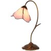 LumiLamp 5LL-5327 Tiffany stolová lampa 30x48 cm béžovo-ružová sklenená stolová lampa