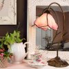 LumiLamp 5LL-5327 Tiffany stolová lampa 30x48 cm béžovo-ružová sklenená stolová lampa