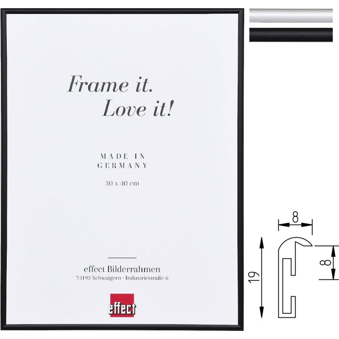 Effect A1 Oheňodolný rámový systém Alu S1 – čierny a strieborný, 13x18–70x100 cm