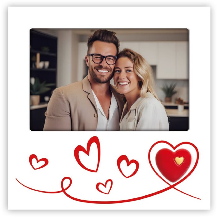 ZEP Roberta biely drevený fotorámik 10x15 cm s hercami a stojanom