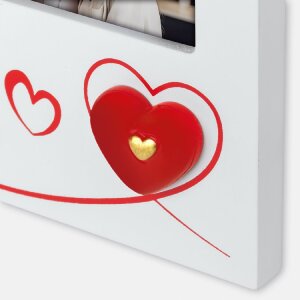 ZEP Roberta biely drevený fotorámik 10x15 cm s hercami a stojanom