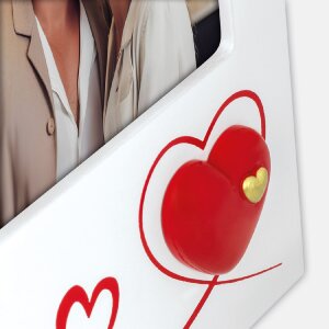 ZEP Roberta biely drevený fotorámik 10x15 cm s hercami a stojanom