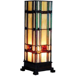 Farebná Tiffanyho stojacia lampa zo skla 12,5x35 cm
