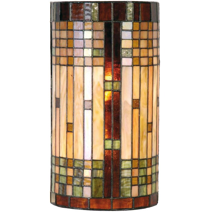 LumiLamp 5LL-9112 Nástenné svietidlo Tiffany 20x11x36 cm Béžová Hnedé sklo polkruh