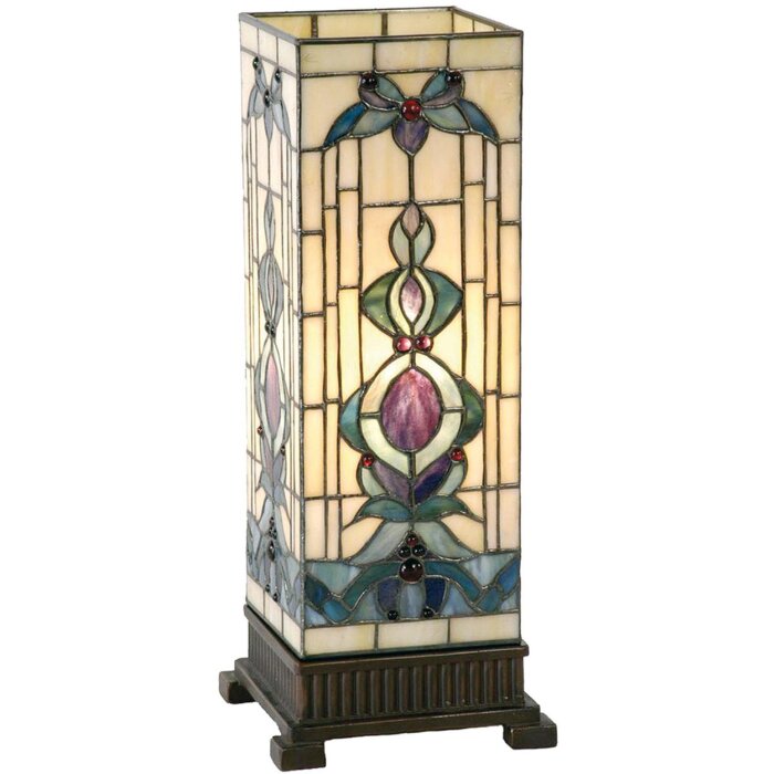 Farebná Tiffanyho stolová lampa zo skla 18x45 cm