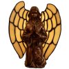 LumiLamp 5LL-9246 Tiffany stolová lampa Angel 16x10x18 cm béžové sklo Tiffany