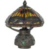 LumiLamp 5LL-9295 Stolná lampa Tiffany Ø 22x21 cm hnedá červená sklenená vážka