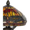 LumiLamp 5LL-9295 Stolná lampa Tiffany Ø 22x21 cm hnedá červená sklenená vážka