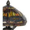 LumiLamp 5LL-9295 Stolná lampa Tiffany Ø 22x21 cm hnedá červená sklenená vážka