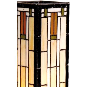 LumiLamp 5LL-9332 Tiffany stolová lampa 12x12x35 cm béžová hnedé sklo obdĺžnik