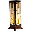 LumiLamp 5LL-9332 Tiffany stolová lampa 12x12x35 cm béžová hnedé sklo obdĺžnik