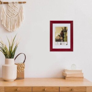 Henzo Artos drevený rám na obrazy 10x15 cm červený Vysokokvalitný drevený rám s čírym sklom