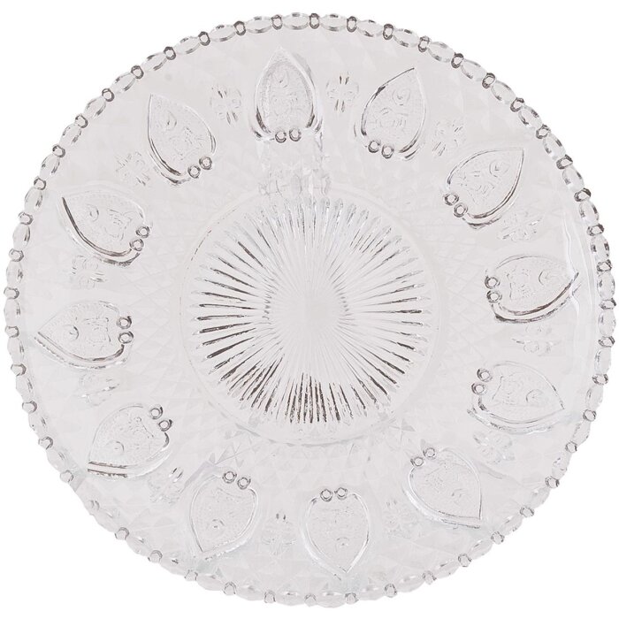 Clayre & Eef 6GL0225 Raňajkový tanier Ø 20 cm sklenený okrúhly tanier