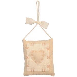 Dekoratívny záves - vrecko so srdcom 10 cm