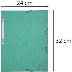 Zakladač s 3 chlopňami a elastickým uzáverom Manila kartón 400g-m2 - A4 zelený