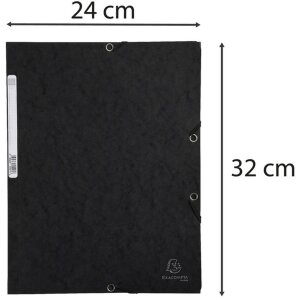 Exacompta priečinok elastický 3 chlopne Manila kartón 355g DIN A4 čierny