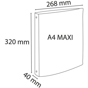 Krúžkový viazač z PP 1,2 mm so 4 krúžkami 30 mm, chrbát 40 mm, Linicolor, pre formát DIN A4 extra široký, rôzne farby
