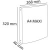 Krúžkový viazač z PP 1,2 mm so 4 krúžkami 30 mm, chrbát 40 mm, Linicolor, pre formát DIN A4 extra široký, rôzne farby