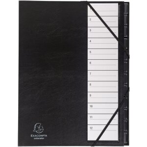 Ordnungsmappe 12 Fächer mit Kunststofftaben 1-12...