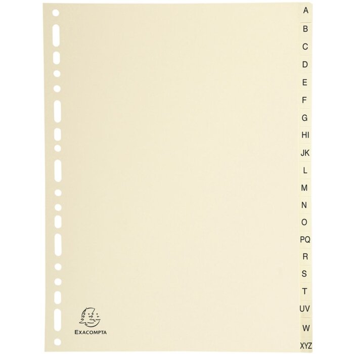 Exacompta Register DIN A4 mit 20 Taben, Standard Karton, 155 g, beschriftbar