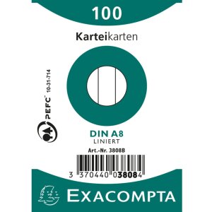 Karteikarten A8 liniert weiss 100 Stück