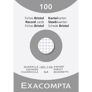 Exacompta Karteikarten ungelocht DIN A6 105x148mm 205g...