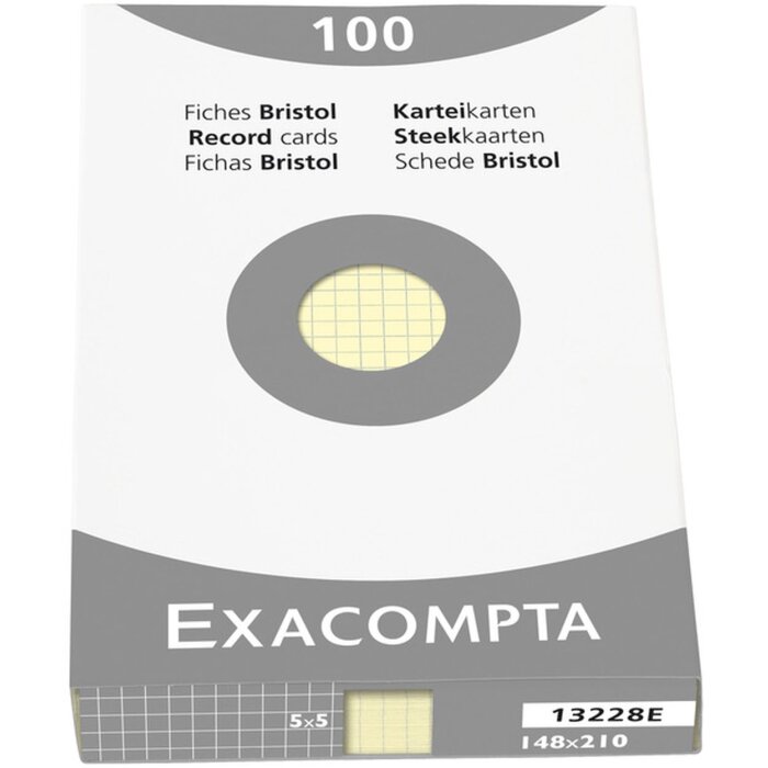 Exacompta indexové karty A5 šachovnicové nedierované 100 ks žlté