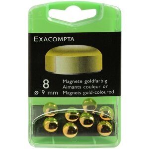 Krabička s 8 magnetmi, Ø9 mm, zlaté