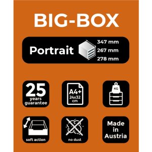 Exacompta Big-Box Classic lichtgrau-steingrau Schubladenbox 4 Schubladen A4