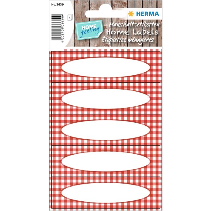 HERMA samolepiace nálepky VARIO Vichy check červená