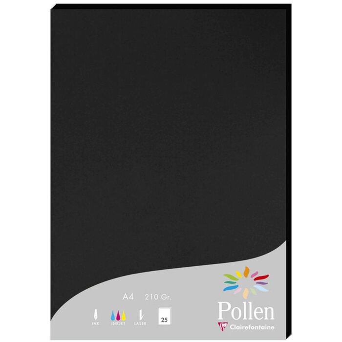 Papier A4 Pollen 210g Black 25 listov