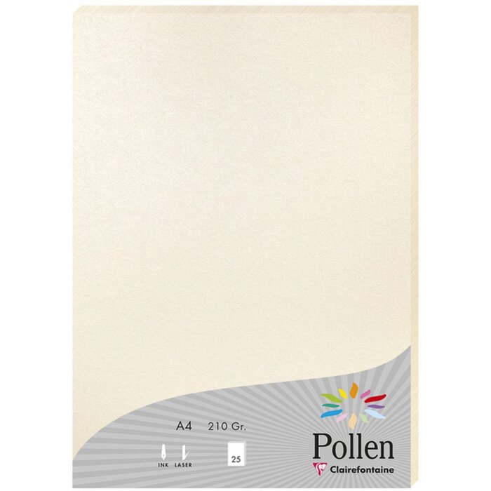 A4 Peľový papier 210g 25 listov perleťová slonovina
